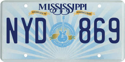 MS license plate NYD869
