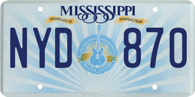 MS license plate NYD870