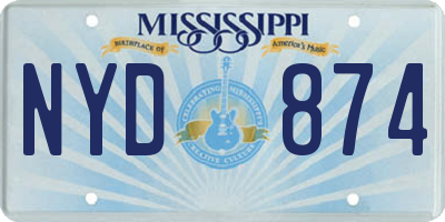 MS license plate NYD874