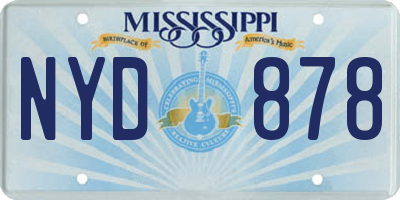 MS license plate NYD878