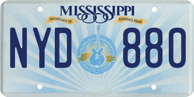 MS license plate NYD880