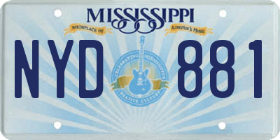MS license plate NYD881