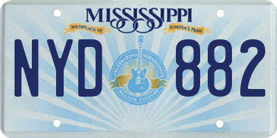MS license plate NYD882