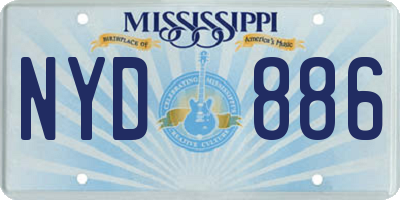 MS license plate NYD886