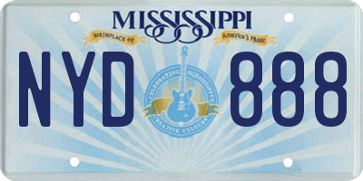 MS license plate NYD888