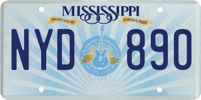 MS license plate NYD890