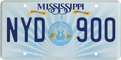 MS license plate NYD900