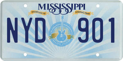 MS license plate NYD901