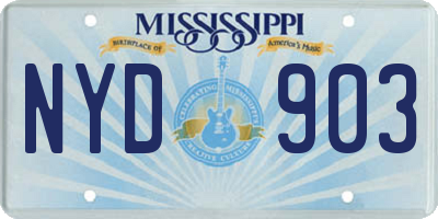 MS license plate NYD903