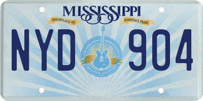 MS license plate NYD904