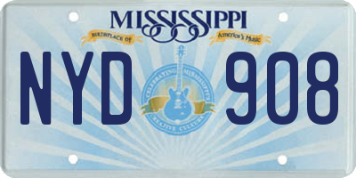 MS license plate NYD908
