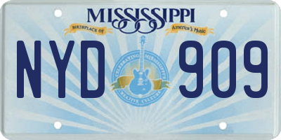 MS license plate NYD909