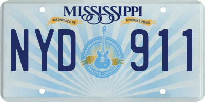MS license plate NYD911