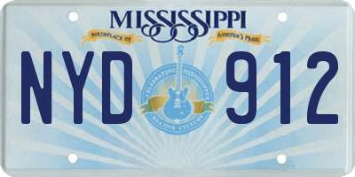 MS license plate NYD912