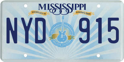 MS license plate NYD915