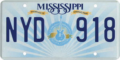 MS license plate NYD918