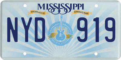 MS license plate NYD919