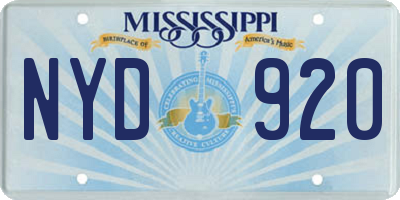MS license plate NYD920