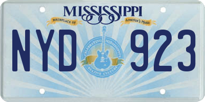 MS license plate NYD923