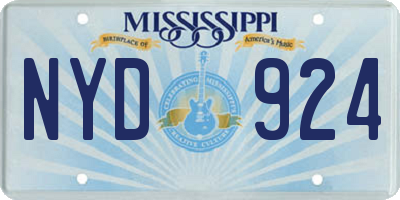 MS license plate NYD924