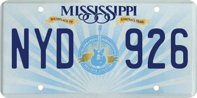 MS license plate NYD926