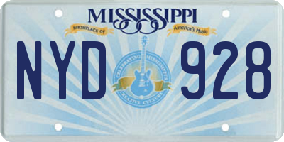 MS license plate NYD928