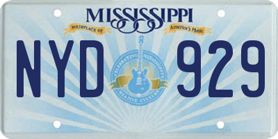 MS license plate NYD929