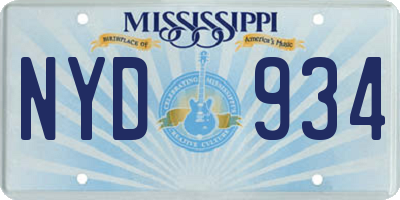 MS license plate NYD934