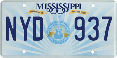 MS license plate NYD937