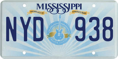MS license plate NYD938