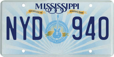 MS license plate NYD940