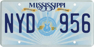 MS license plate NYD956
