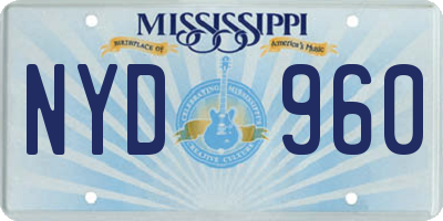 MS license plate NYD960