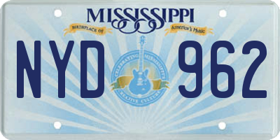 MS license plate NYD962