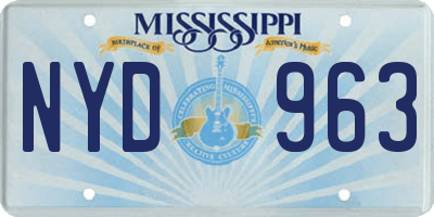 MS license plate NYD963