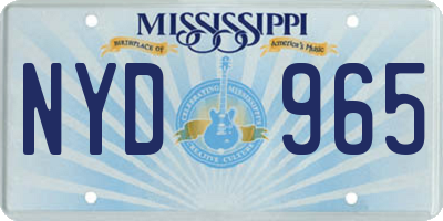 MS license plate NYD965