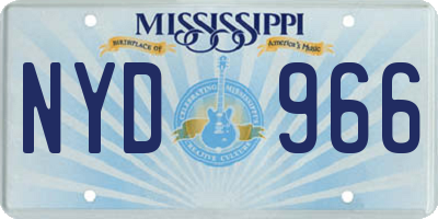 MS license plate NYD966