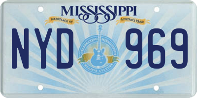 MS license plate NYD969
