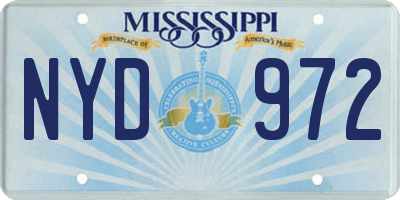MS license plate NYD972