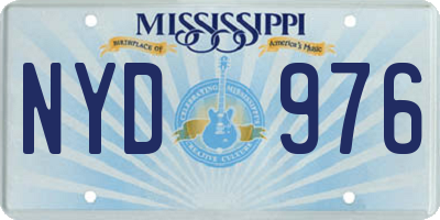 MS license plate NYD976