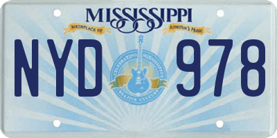 MS license plate NYD978