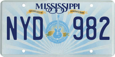 MS license plate NYD982