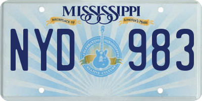 MS license plate NYD983