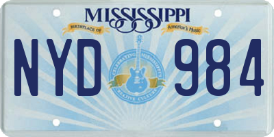 MS license plate NYD984