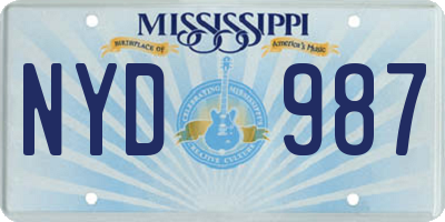MS license plate NYD987