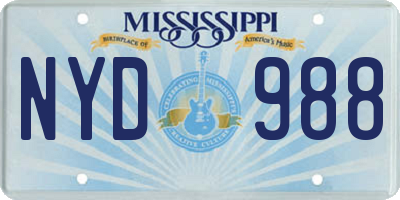 MS license plate NYD988