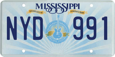 MS license plate NYD991