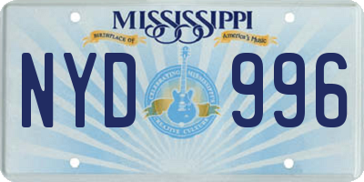 MS license plate NYD996