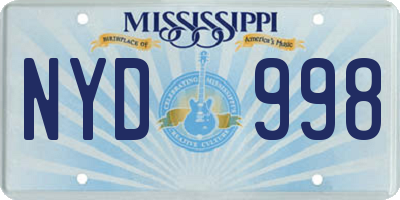 MS license plate NYD998