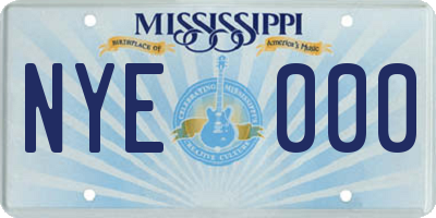 MS license plate NYE000